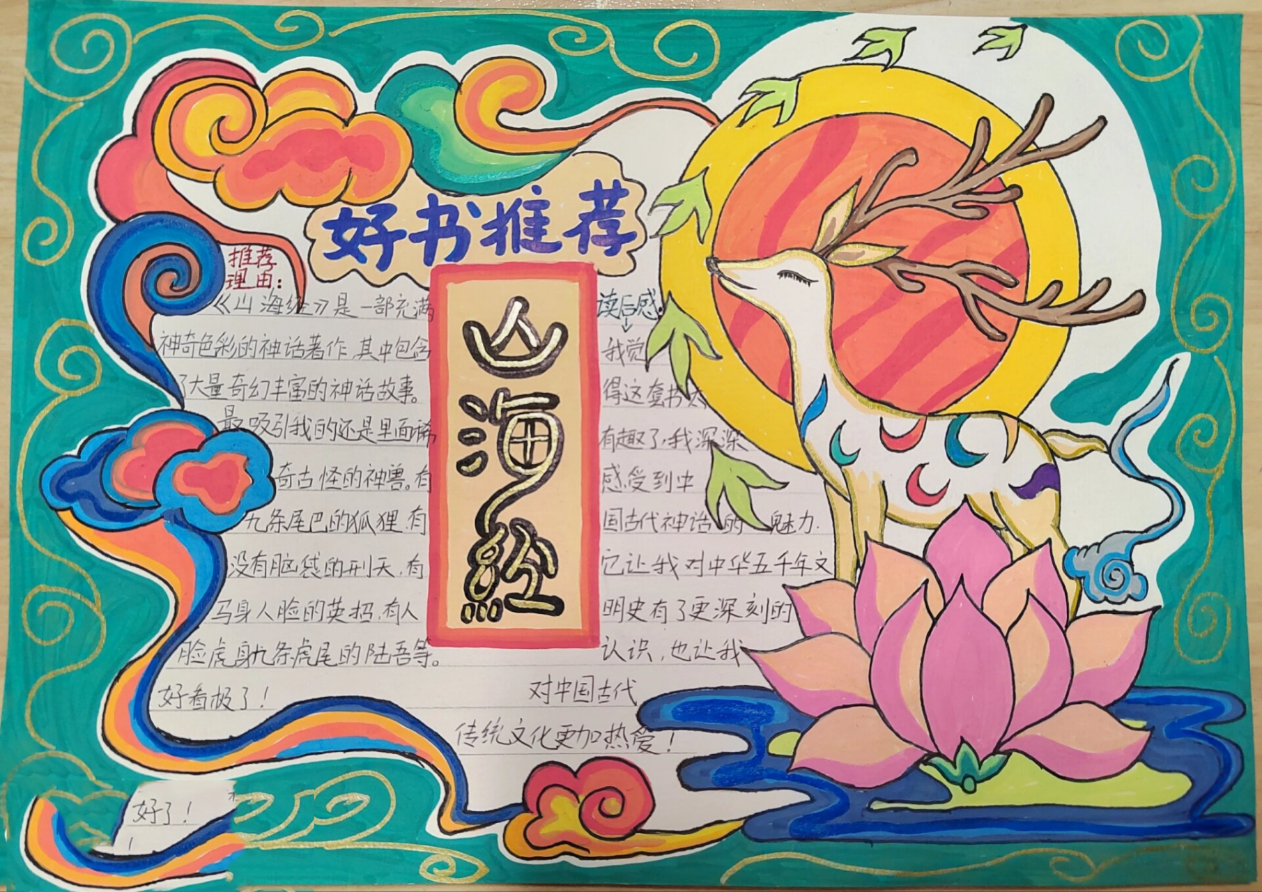 好书推荐—《山海经》手抄报 四年级上必读书目好书推荐手抄报