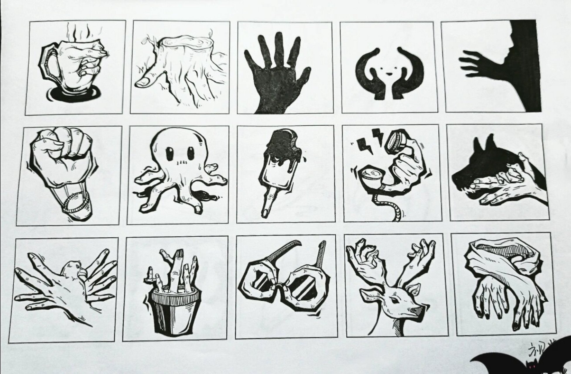 图形创意 手的联想 之前图形创意课的作业们 有原创的以及家人们的