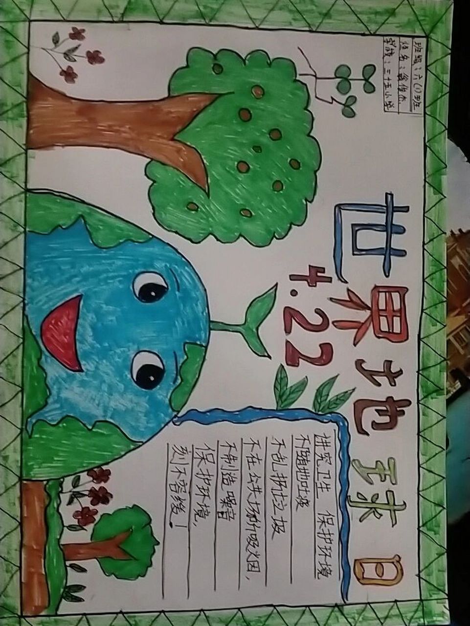 六年级世界地球日手抄报