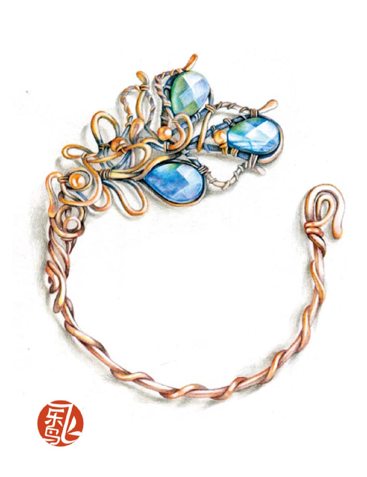 彩铅珠宝首饰绘画图片分享