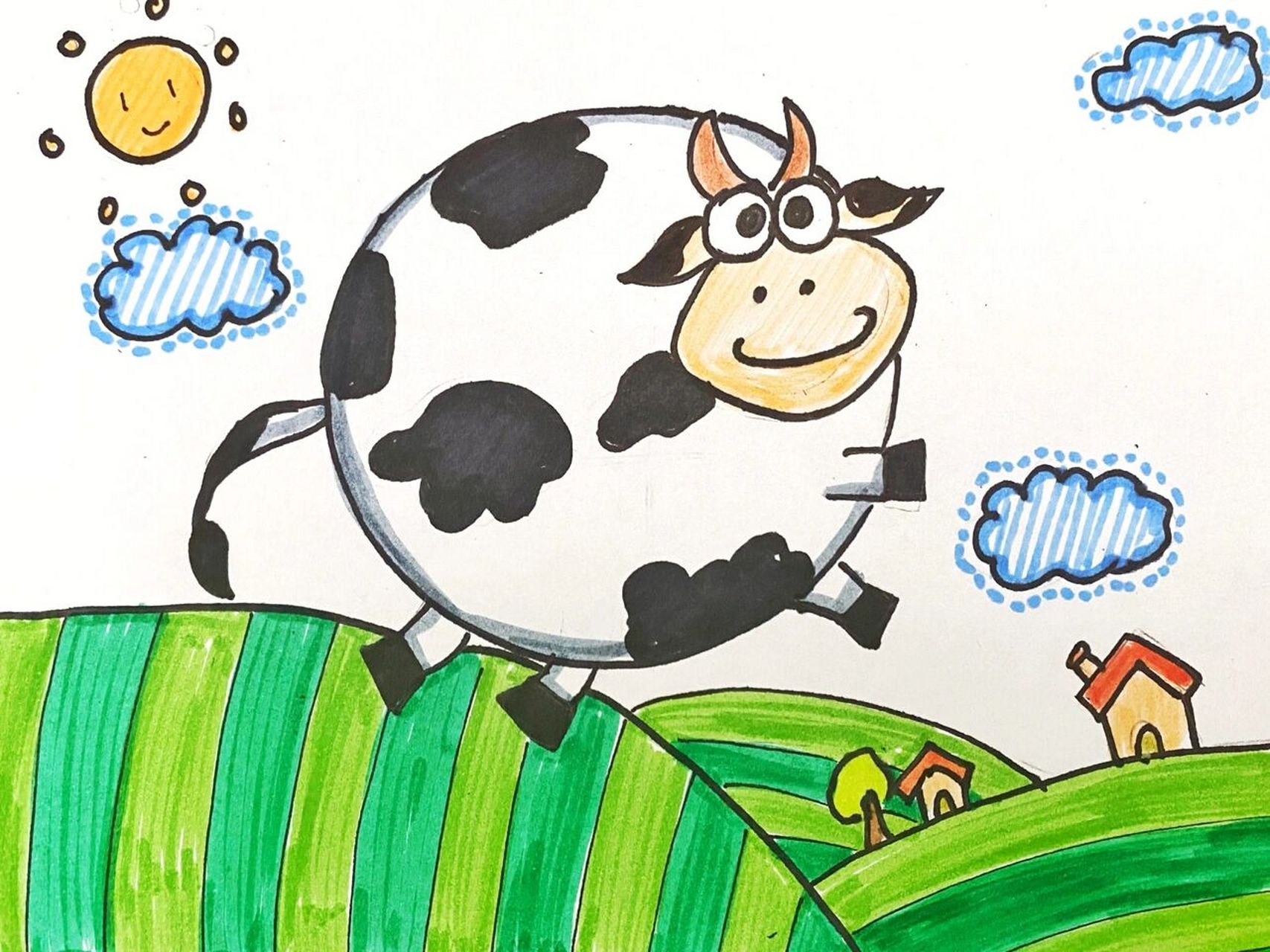以牛为主题的创意绘画图片
