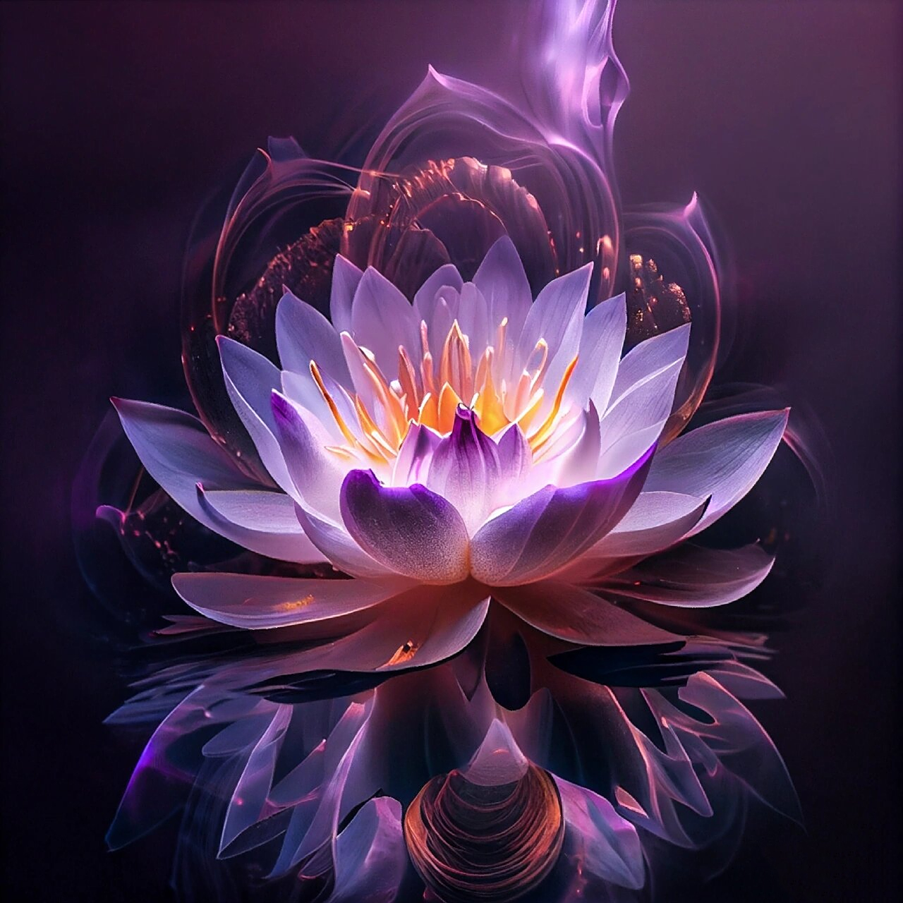 壁画—紫莲 紫色莲花寓意着: 1,纯真,可送给身边性格纯真大方的朋友