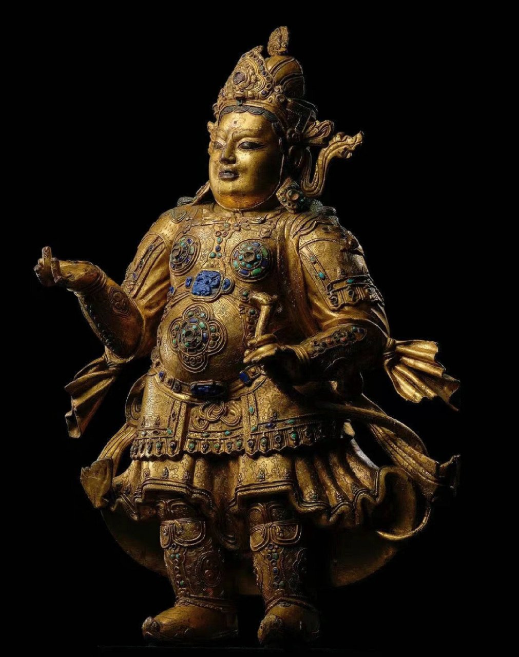 真正的艺术品 邦瀚斯bonhams  2023秋拍 铜鎏金西方广目天王像 藏中