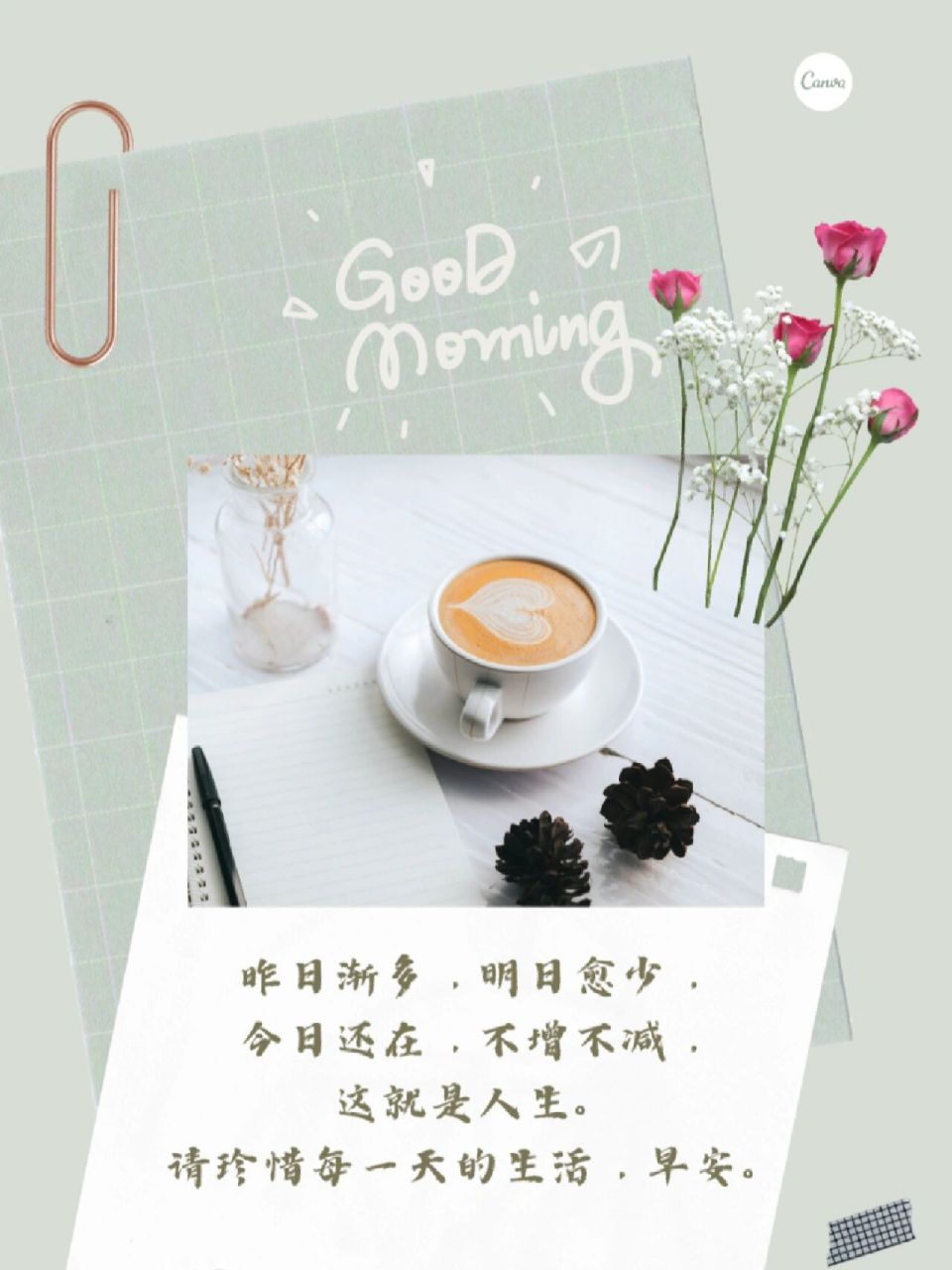 早安心语每日一语:珍惜每一天的生活🔥 昨日渐多,明日愈少,今日还在