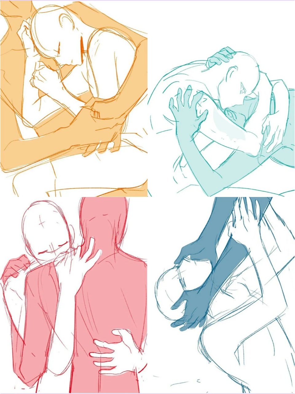 双人线稿拥抱 | 绘画素材 #线稿#0202#绘画素材#0202#素材