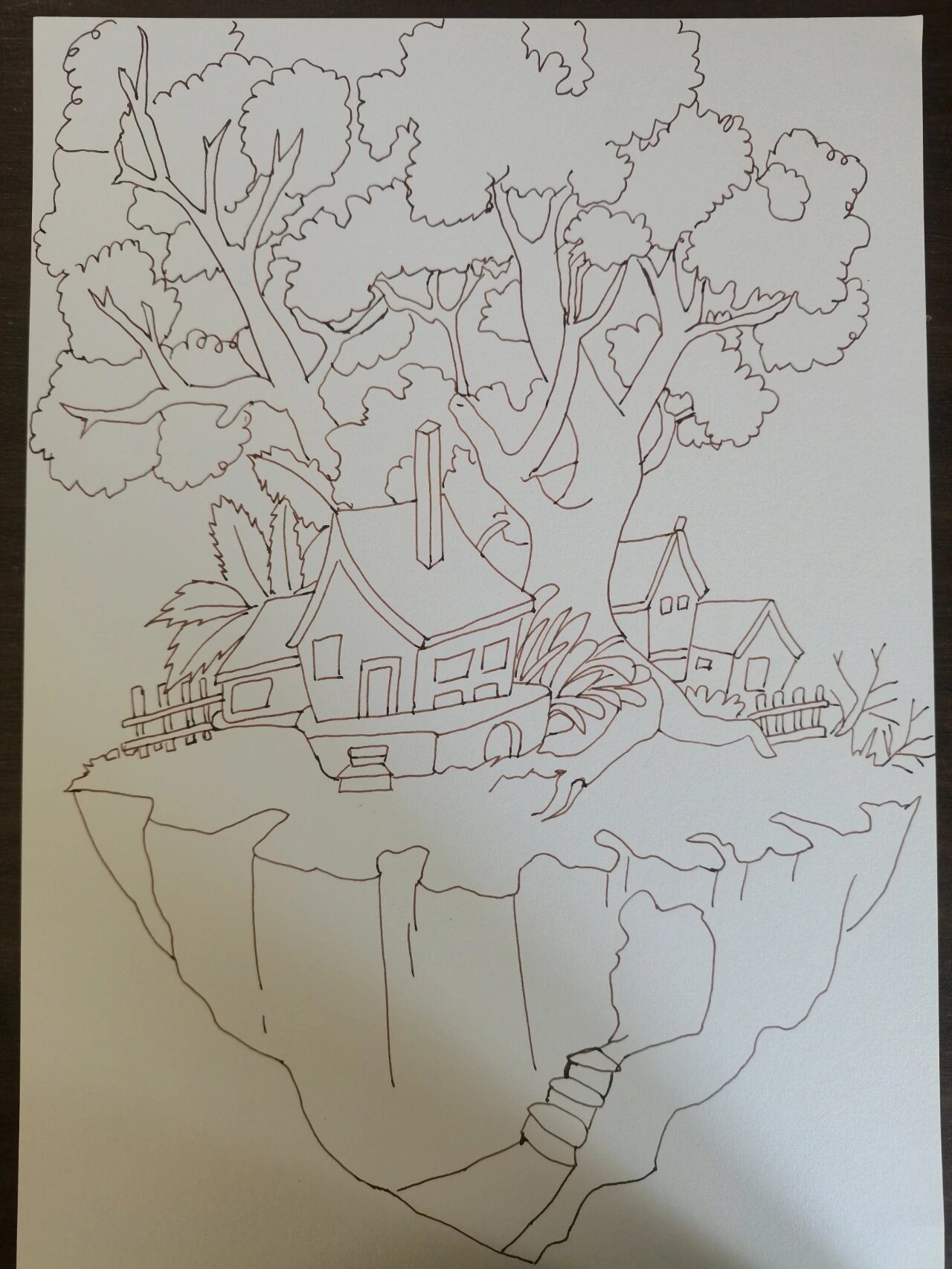 天空之城线描画,共5张