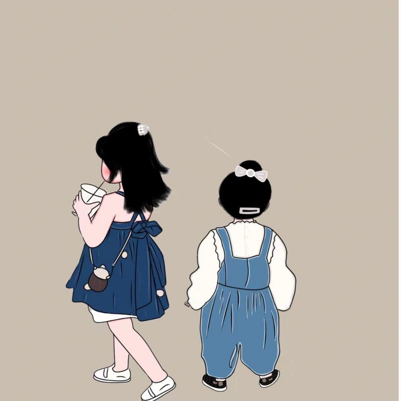 原创手绘头像/兄妹头像/哥哥妹妹 并不是每个哥哥都能当首富, 但是