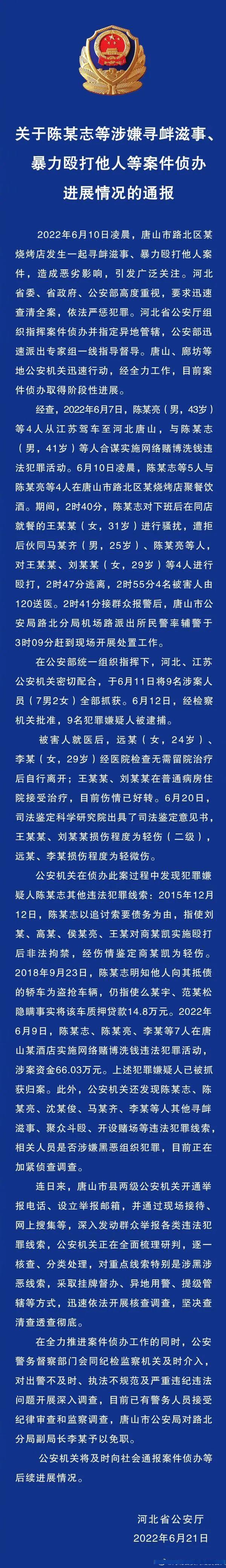 【河北通報唐山打人案細節,還有案中案!