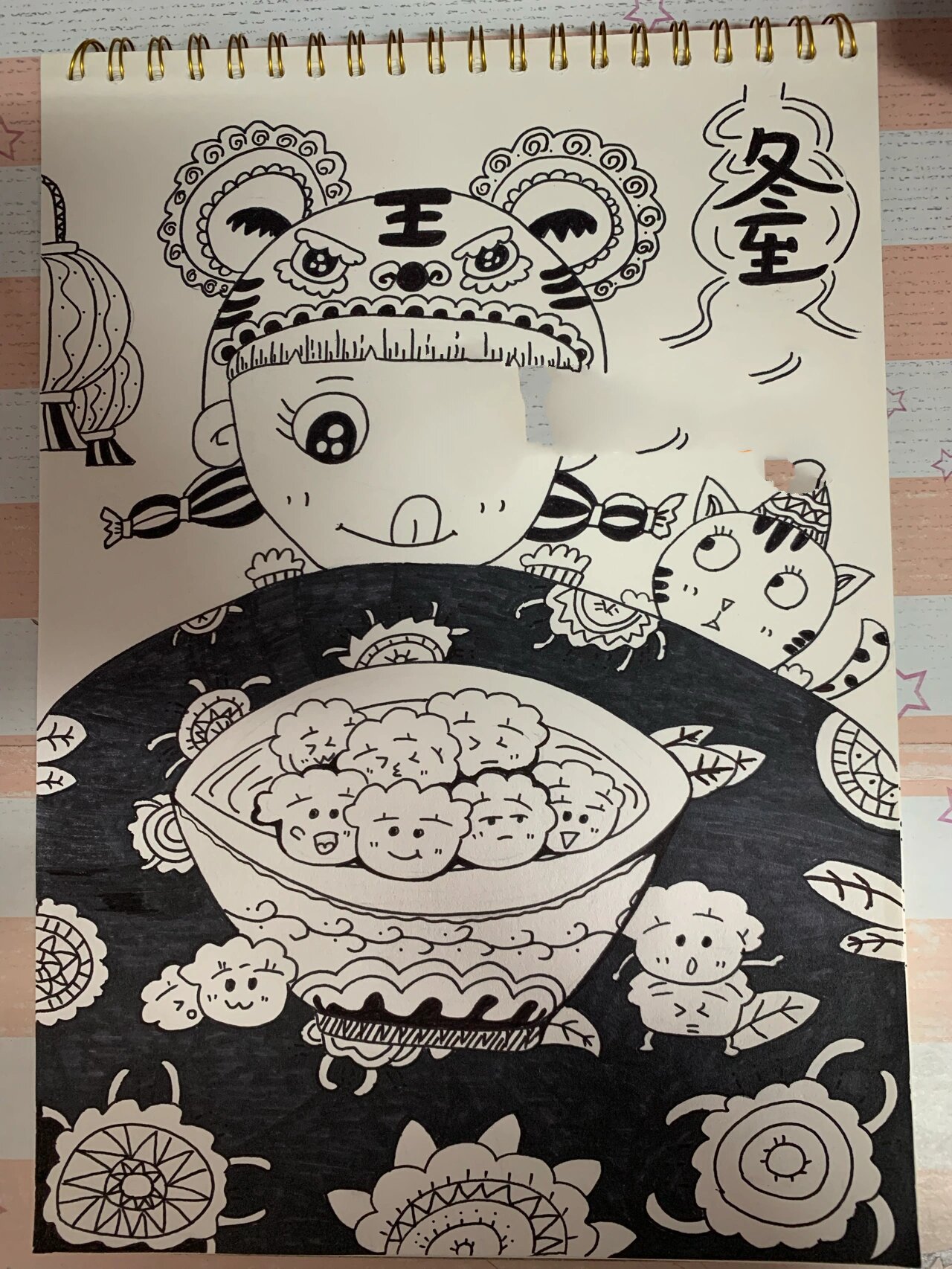 饺子图片大全可爱线描图片