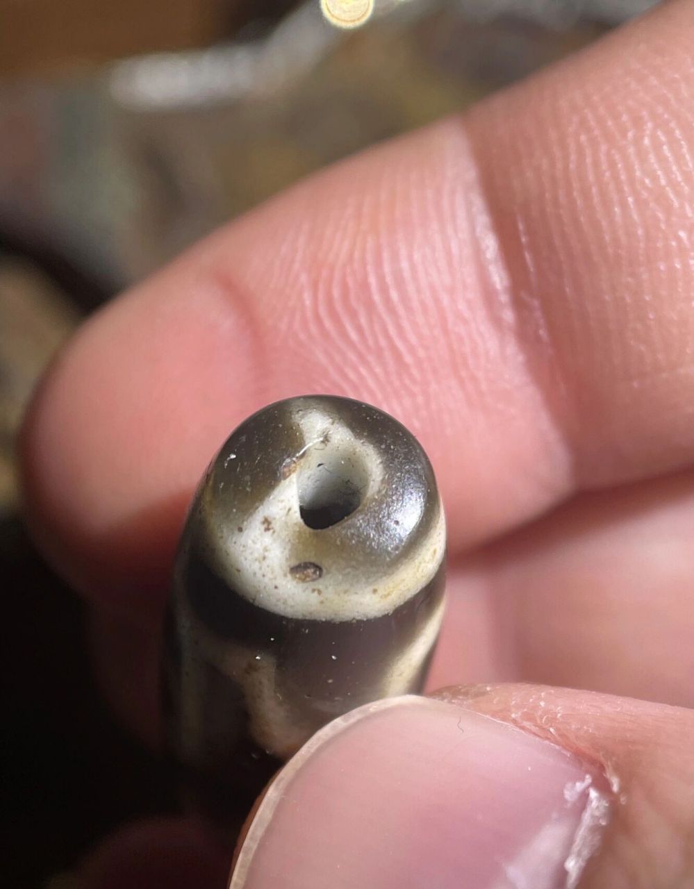 清代官造特殊两眼料器天珠 特别罕见,老的,特殊两眼,看皮壳就行,新的