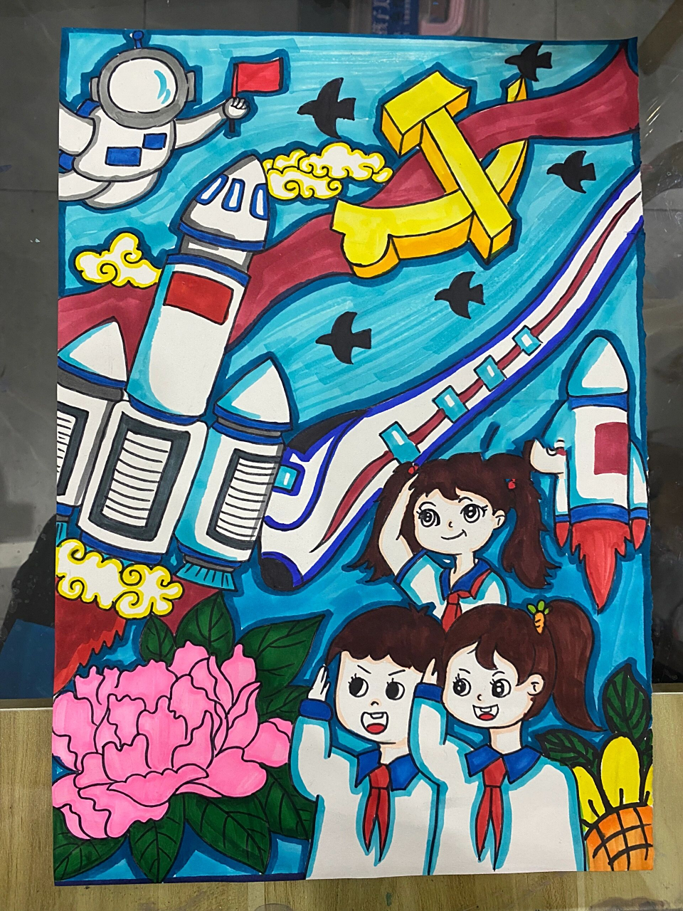 《党是阳光我是苗》主题创意画分享3