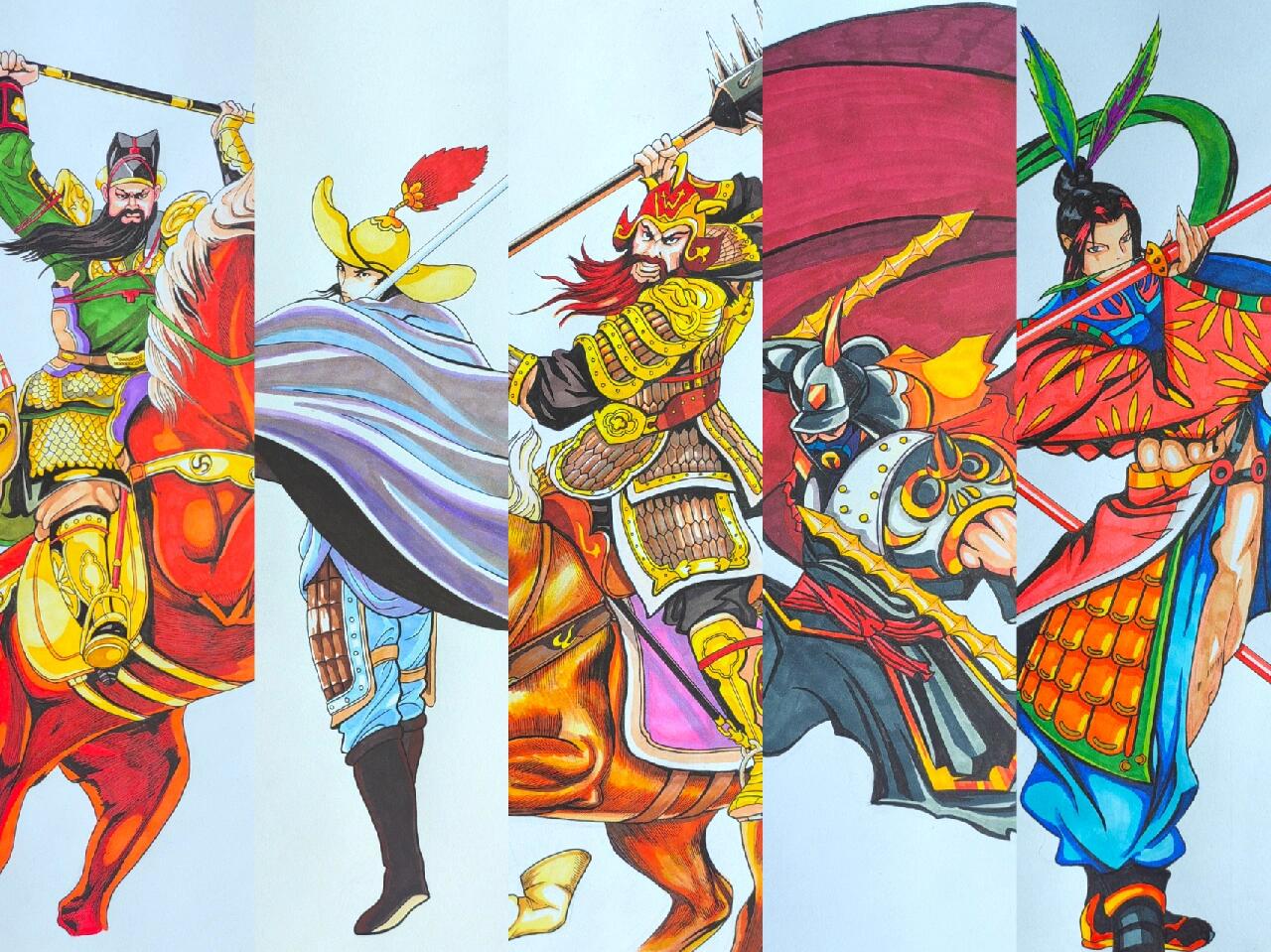 马克笔手绘水浒卡之双鞭呼延灼 呼延灼,北宋名将呼延赞之后,梁山泊第