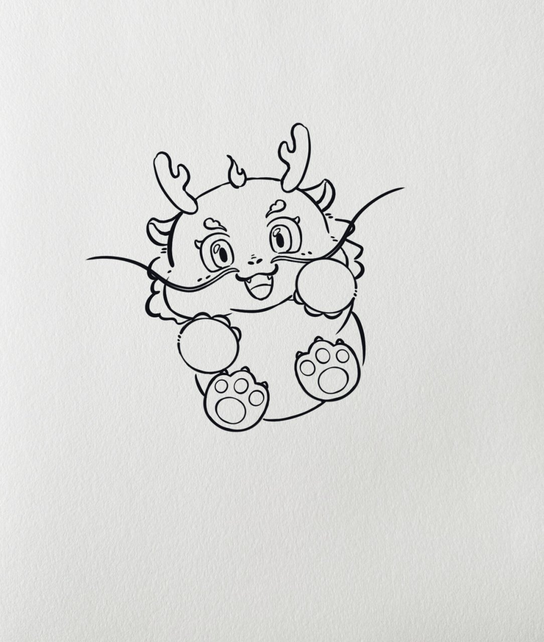 简笔画教程:龙宝宝来啦~ 2024马上来啦~一起画个龙宝宝吧!