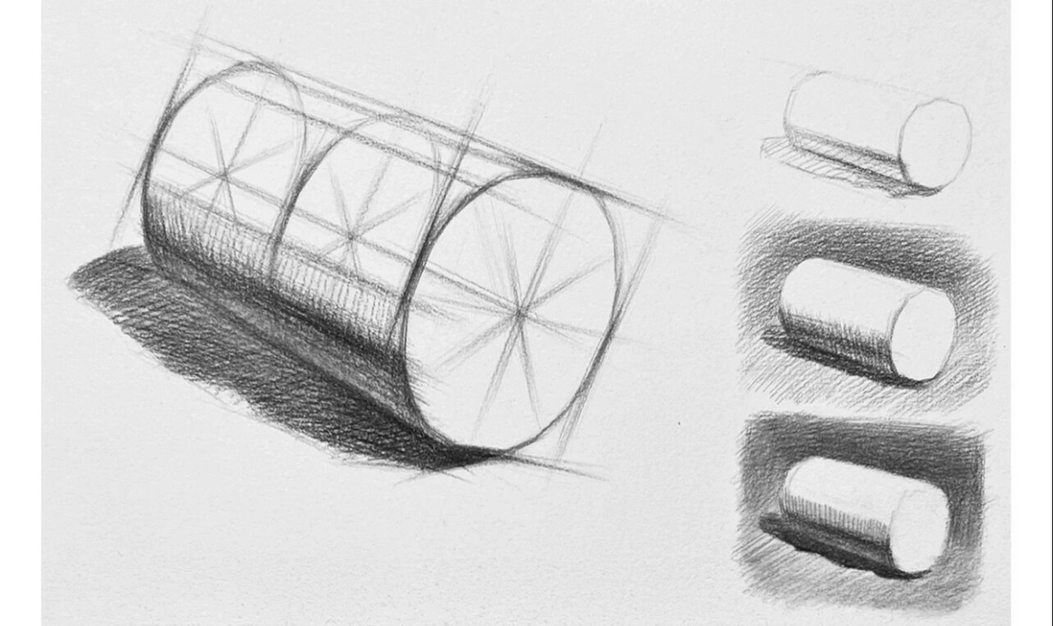 圆柱体素描排线 步骤