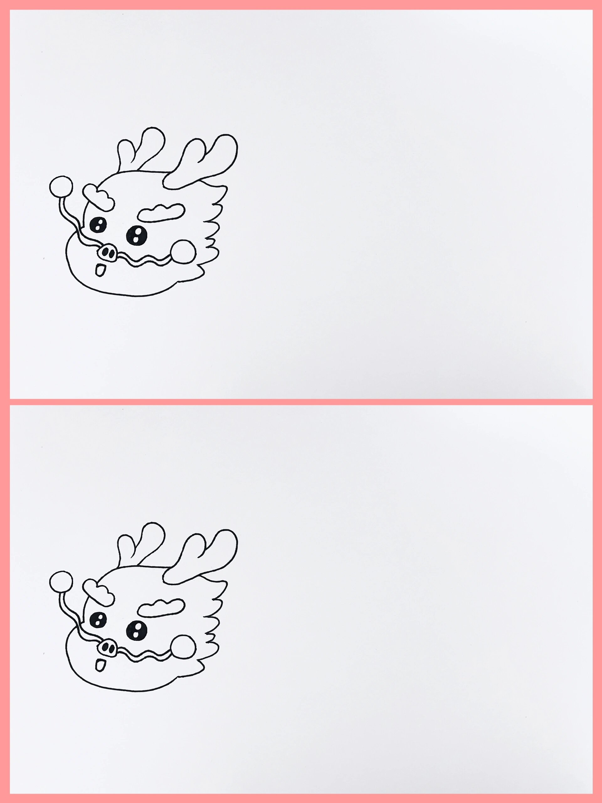 创意儿童画|94龙城(附步骤线稿)