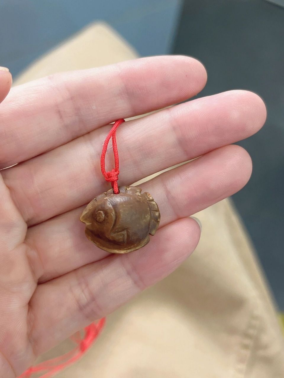 纯手工:杏核雕刻的小鱼(杏胡"幸福"小鱼) 某天在刷的时候,看到有博主