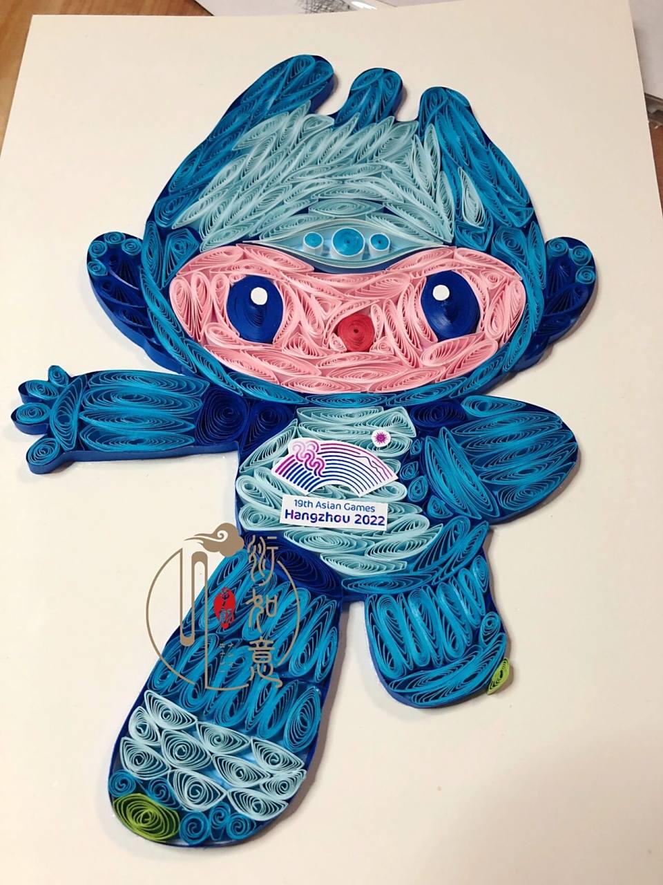 原创手工衍纸作品 杭州亚运会吉祥物 亚运会主题大家开始做了吗,我们