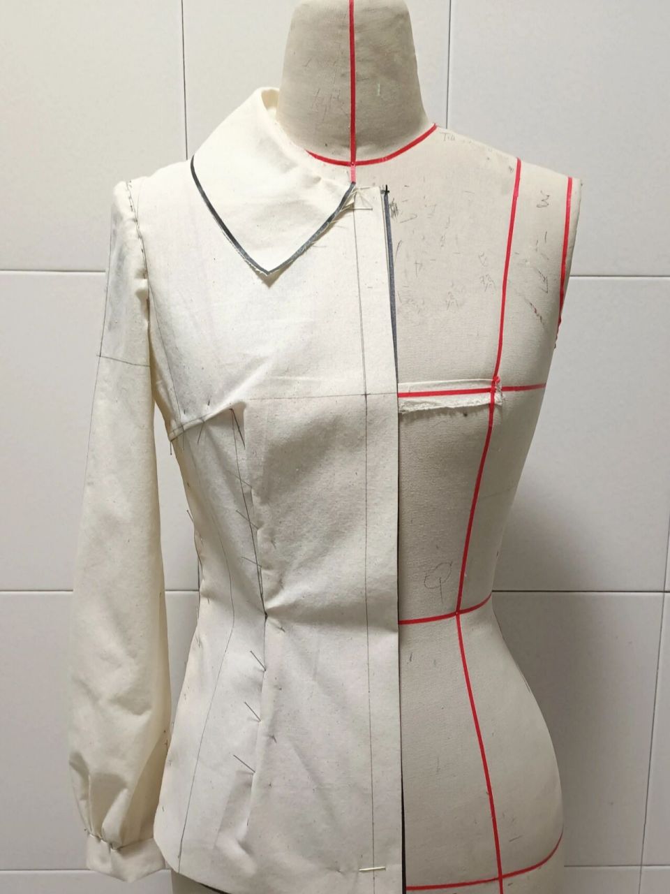 立体裁剪——女衬衫   老师做的vs我做的98  领子真的太难了09