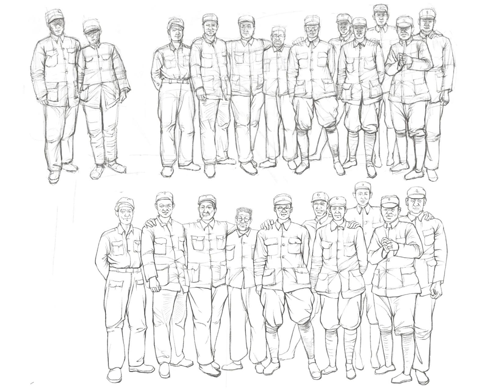 画一组八路军吧