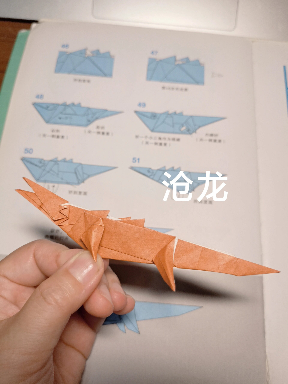 《超级折纸恐龙与古生物》17 沧龙 后面附图纸,喜欢的自取.