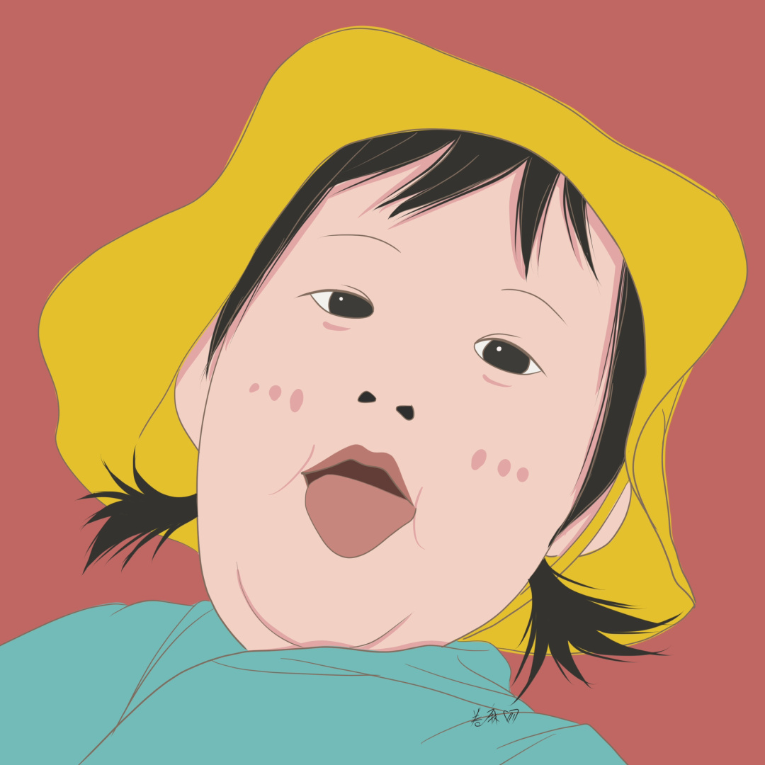 插画 | 头像 | 吐舌头的调皮小女孩 图片二改商用去签名 搬运临摹请