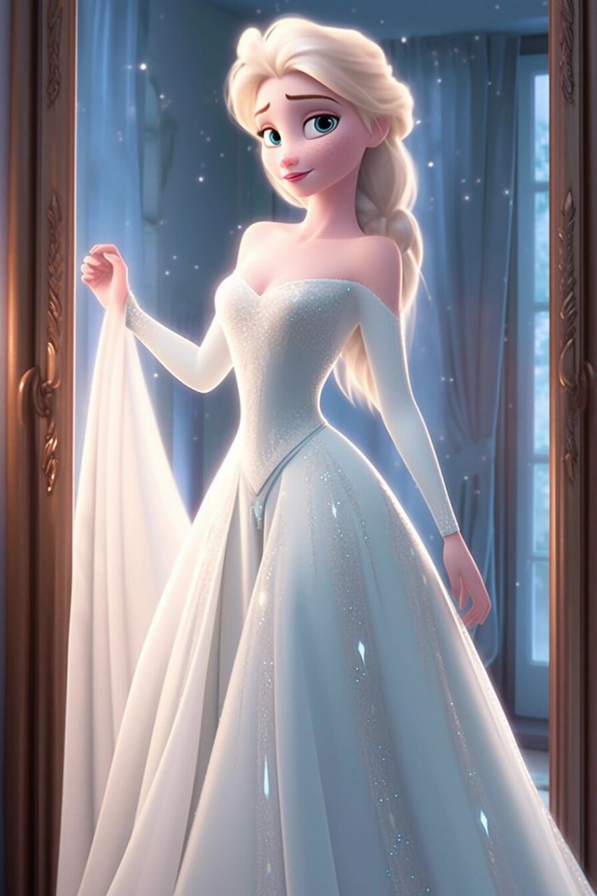 ai绘画艾莎公主 94 有骑士保护的公主永远都不用