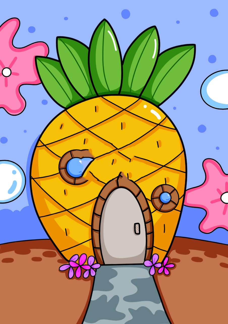 菠萝屋儿童创意画 房子儿童画 简笔画