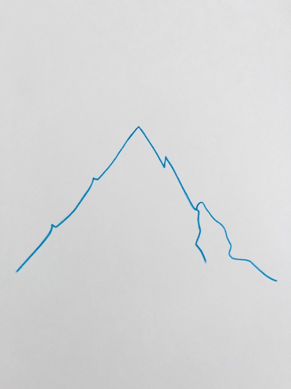 巨简单落日雪山9015简笔画,一看就会