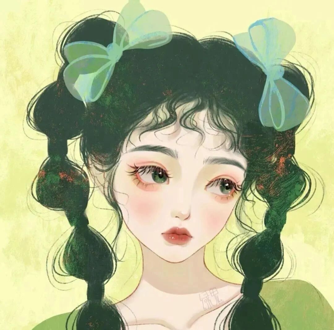 冰冰凉凉薄荷绿动漫女生头像