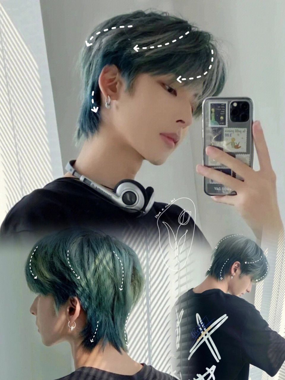 男生狼尾挂耳染!潮男必备!