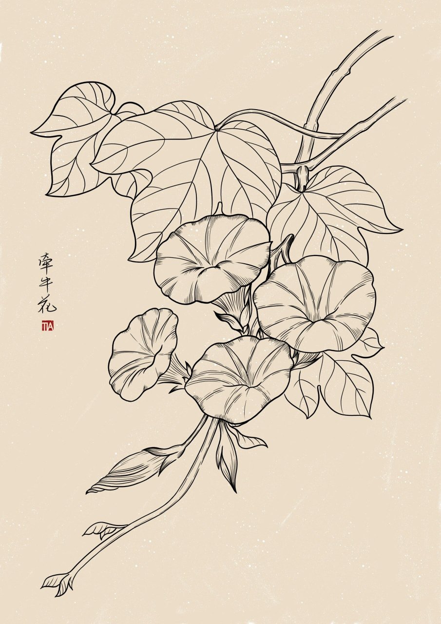 牵牛花图画 简单图片