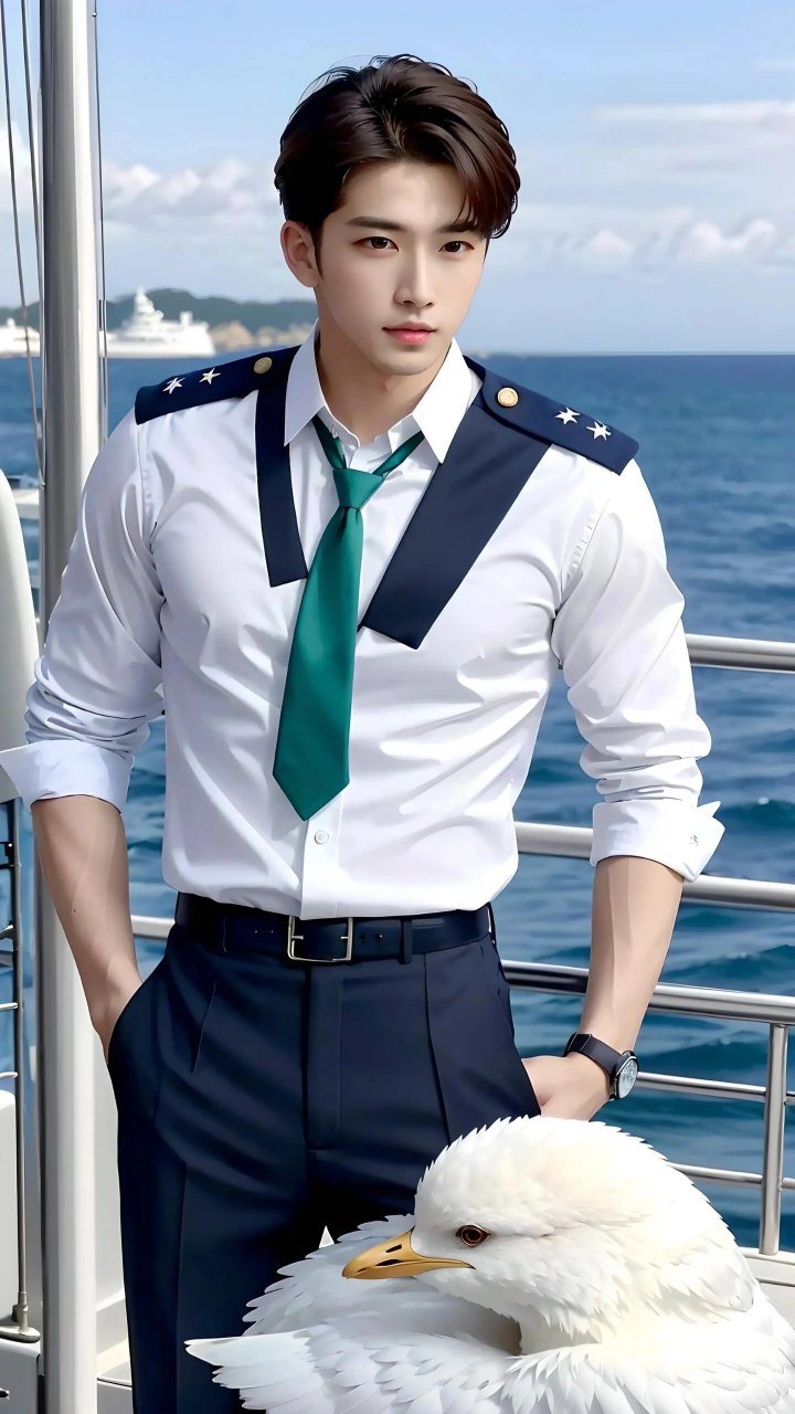 海军帅哥穿上白色制服,帅炸了97 93海军帅哥的男朋友,你准备好了