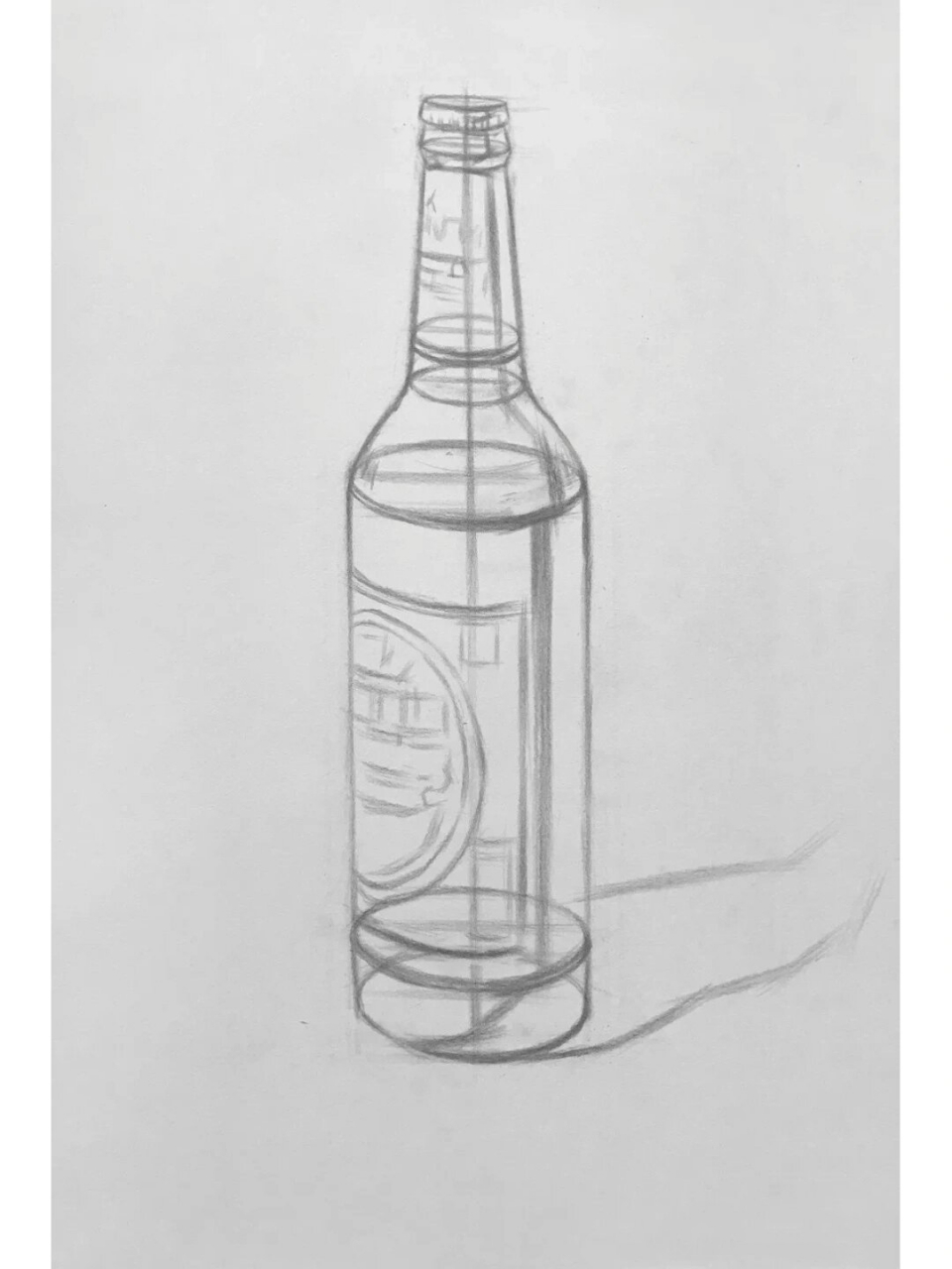 素描啤酒瓶步骤