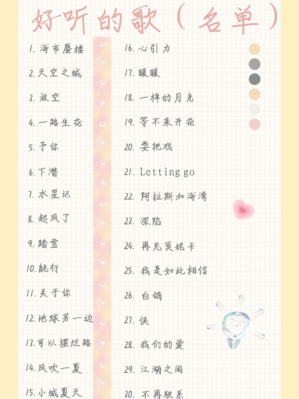 好听的歌曲名单(上) 好听的歌曲名单(上)