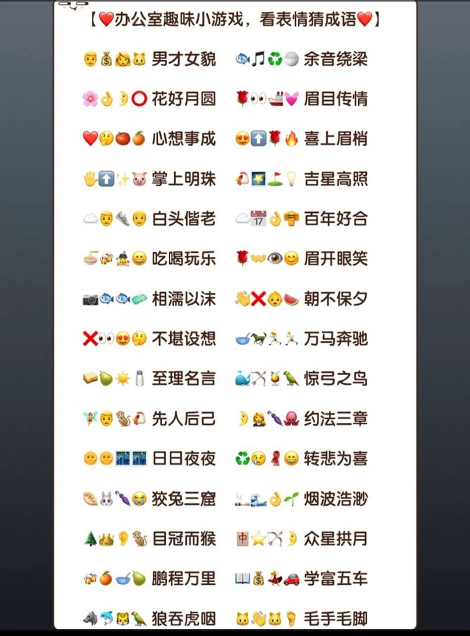 7815办公室趣味小游戏,看表情猜成语7815 【7815办公室