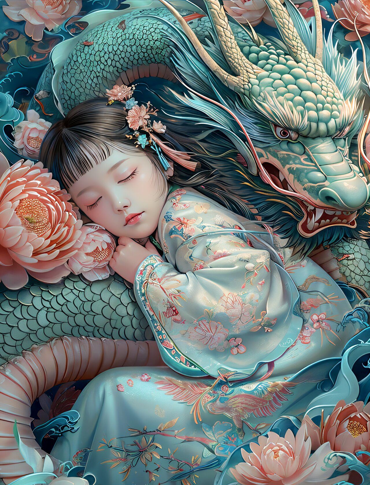 送你一张龙年壁纸第6期-龙女系列(关键词)