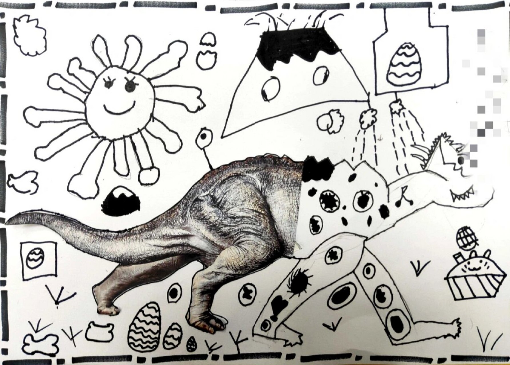 5-6岁儿童画《恐龙为什么灭绝》 因果联想一由一件事情的结果,根据