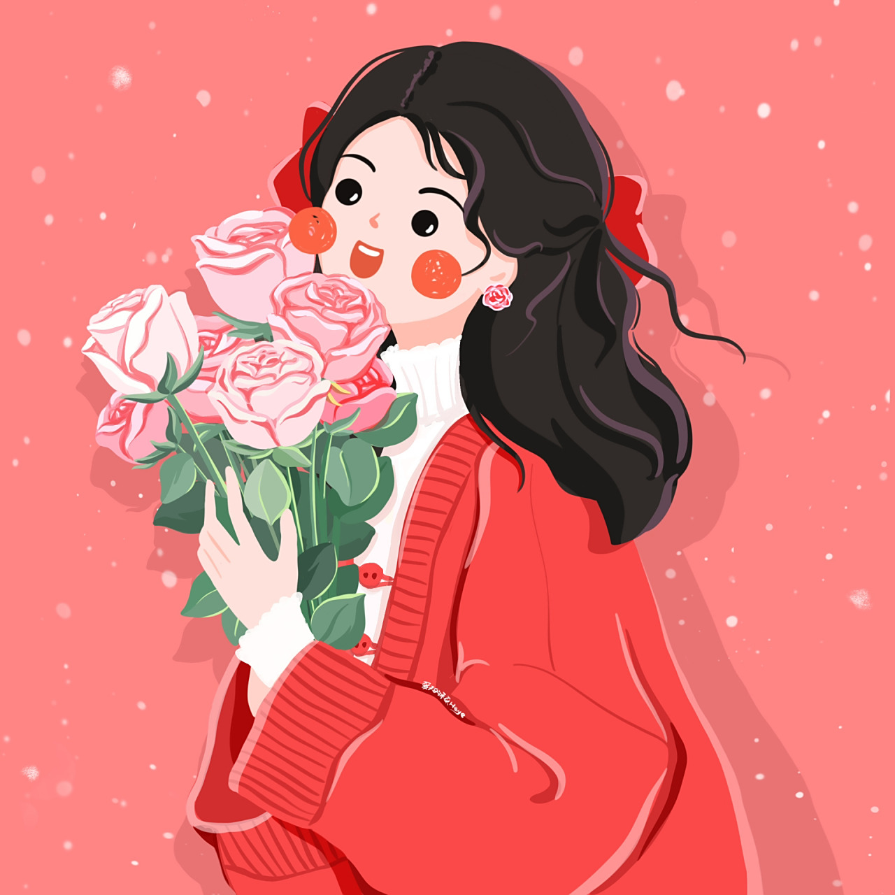 种配色供大家选择~      插画分享 | 手绘头像 | 人物插画 | 头像插画