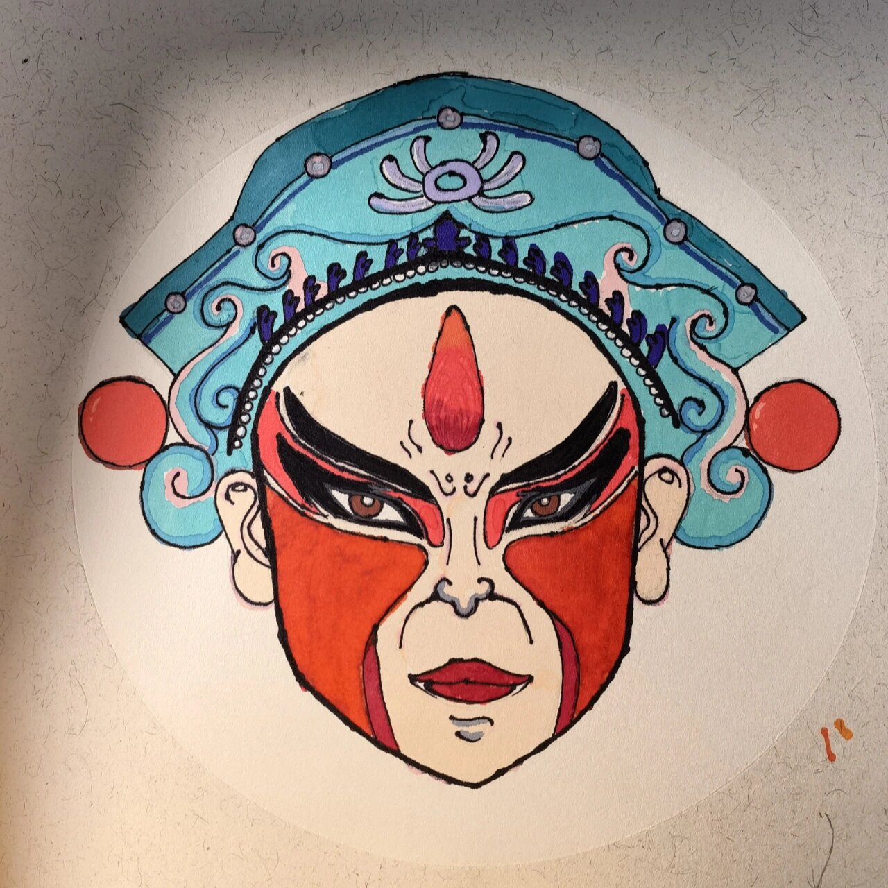 马克笔画京剧脸谱