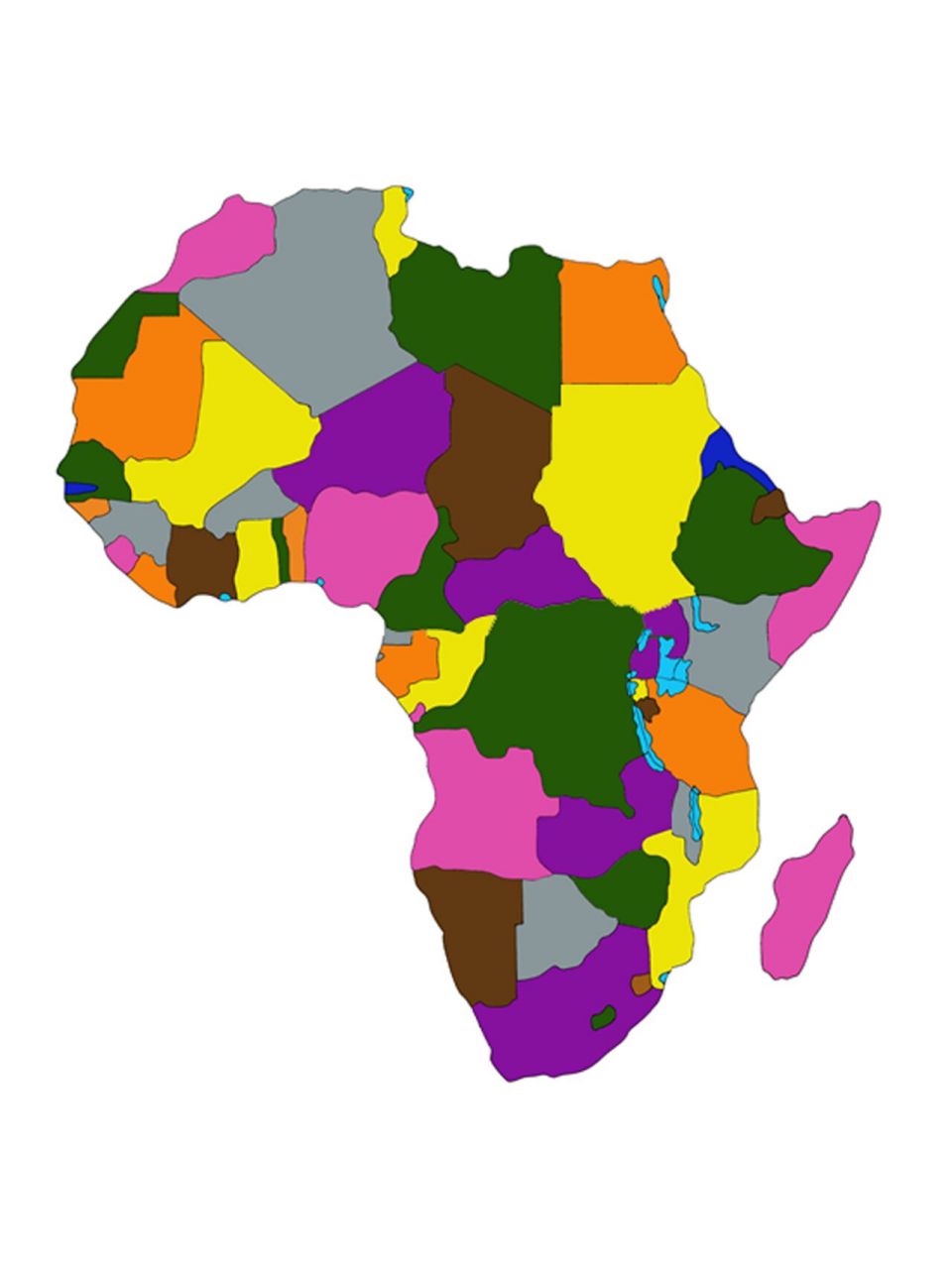 地理素材20-亚洲非洲 七大洲地图嵌板对照版 只做了亚洲,非洲,南美洲