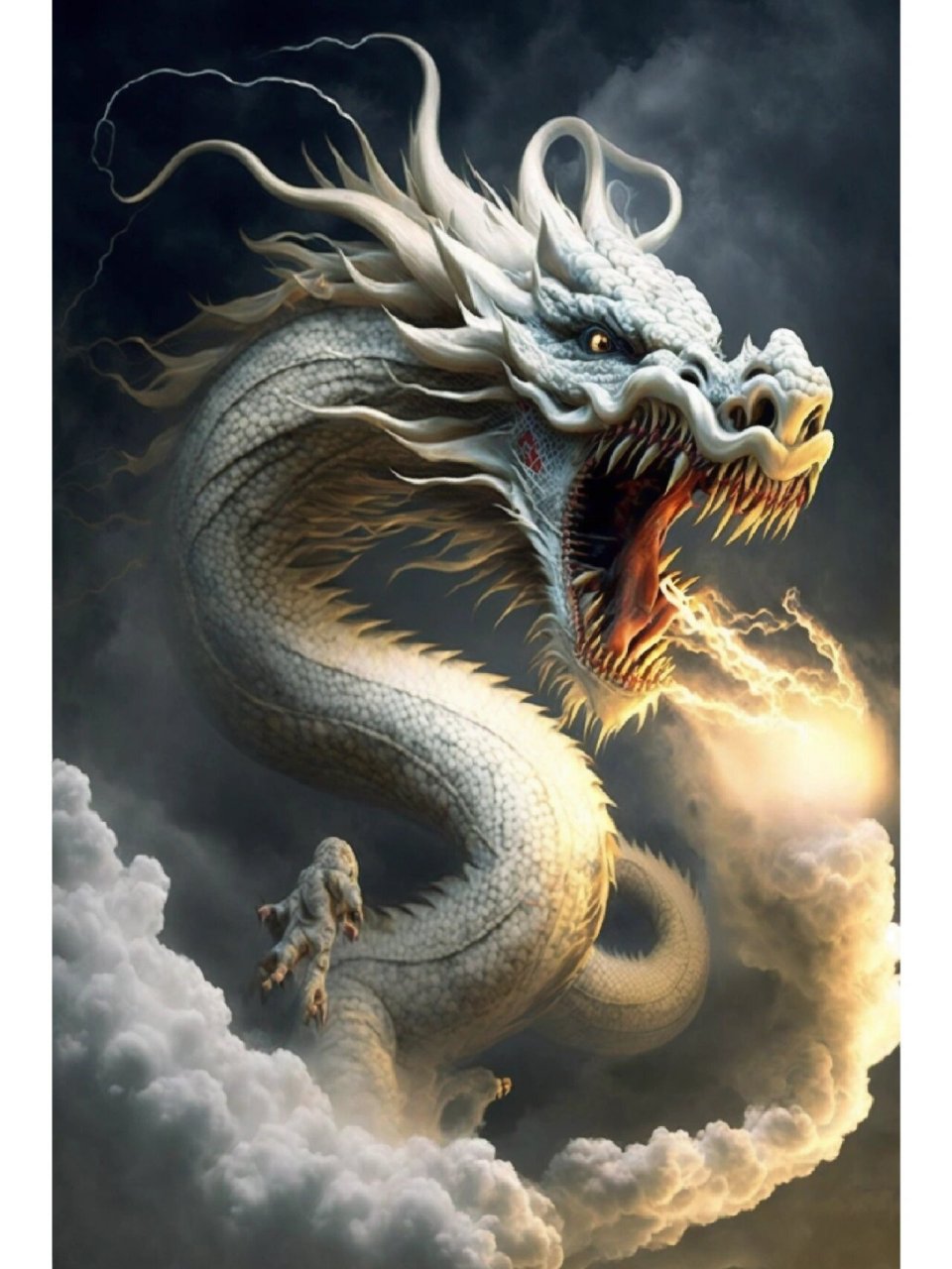 四大神兽# #白龙# #手机壁纸# #上古神兽