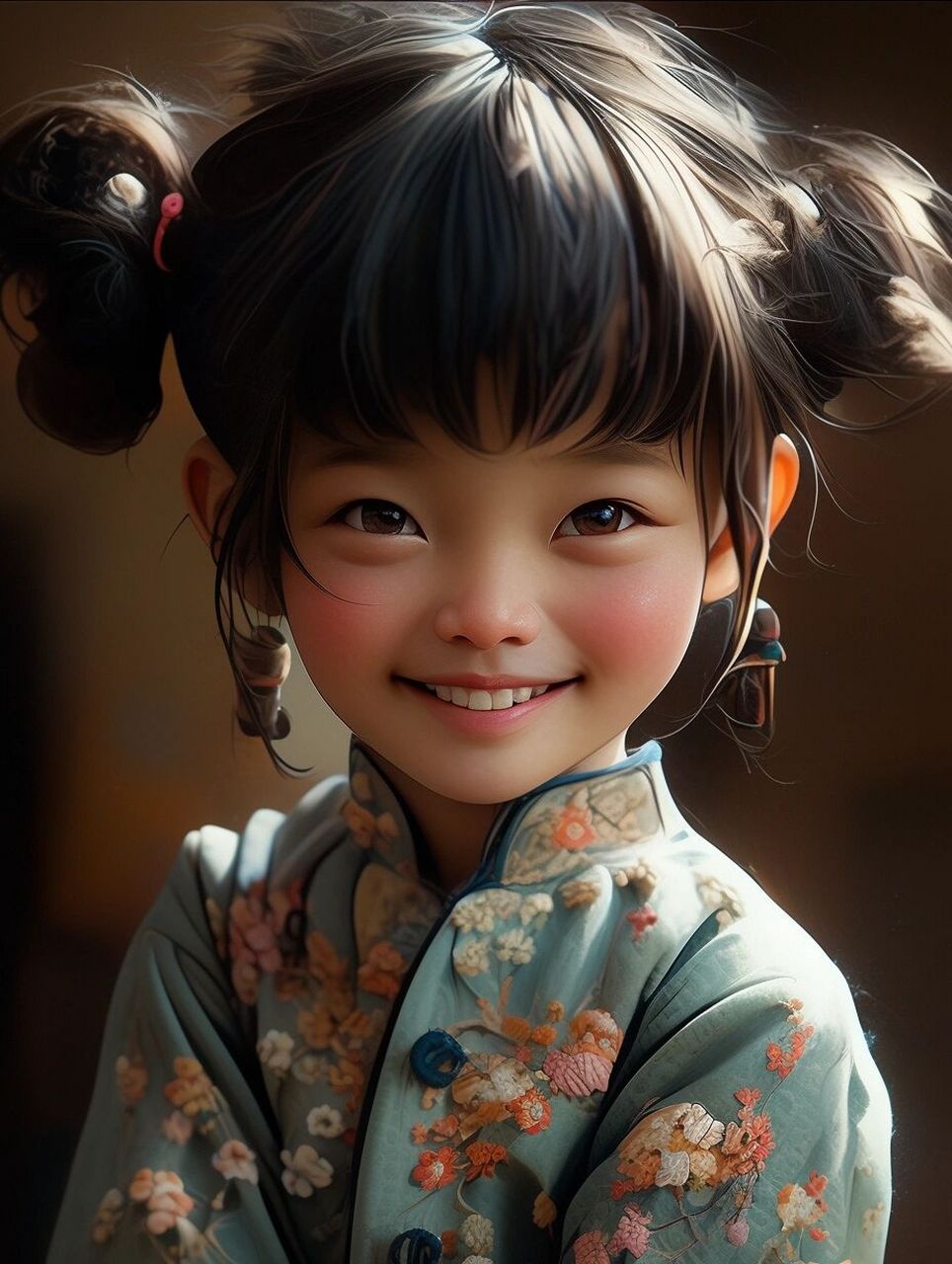 midjourney99中国风可爱小女孩头像