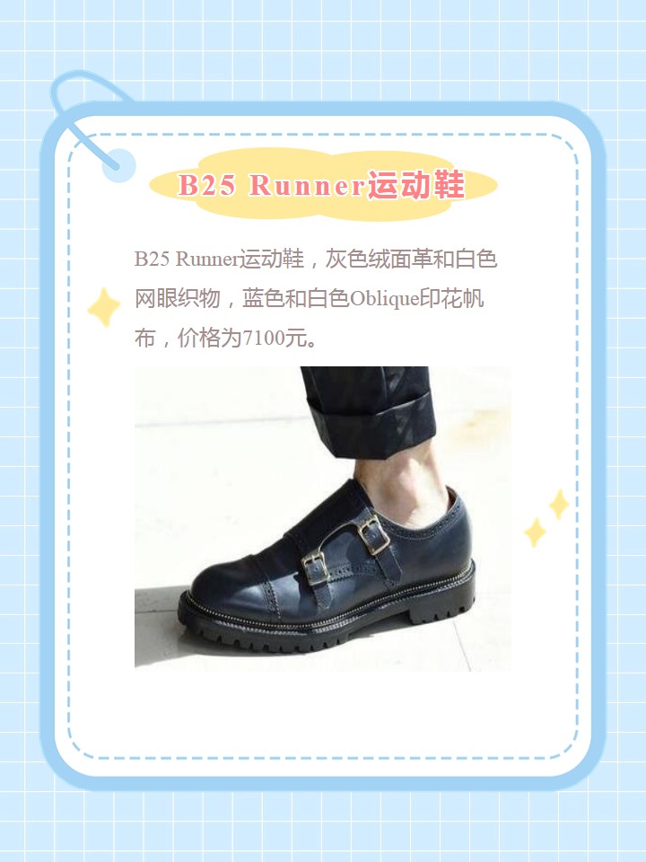 迪奥男鞋正品价格表 78迪奥的b25 runner运动鞋,灰色绒面革和白色