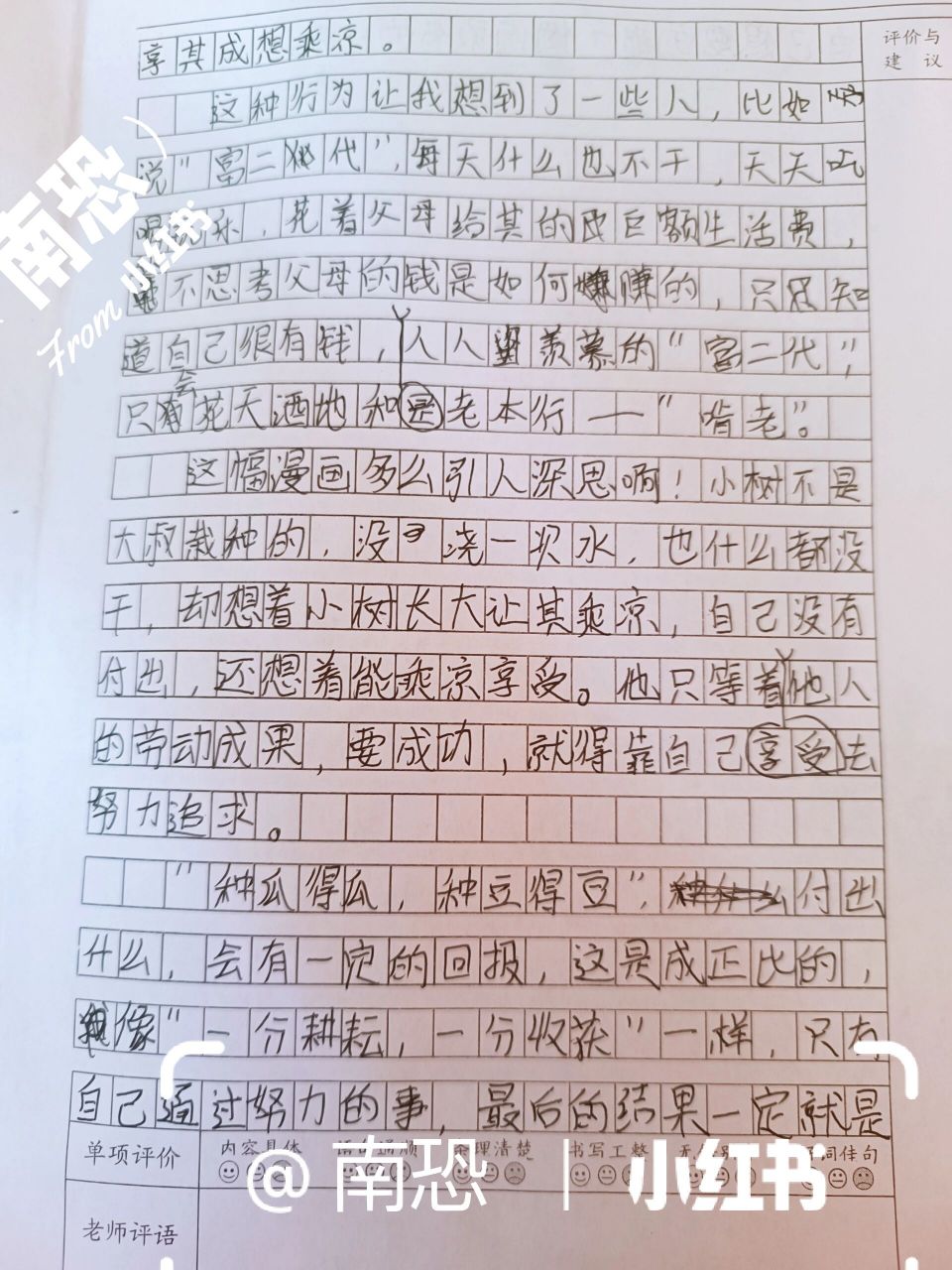 小作文 等待乘凉 500到600字 漫画的启示 写的不好,字丑勿喷(╥ω╥`)