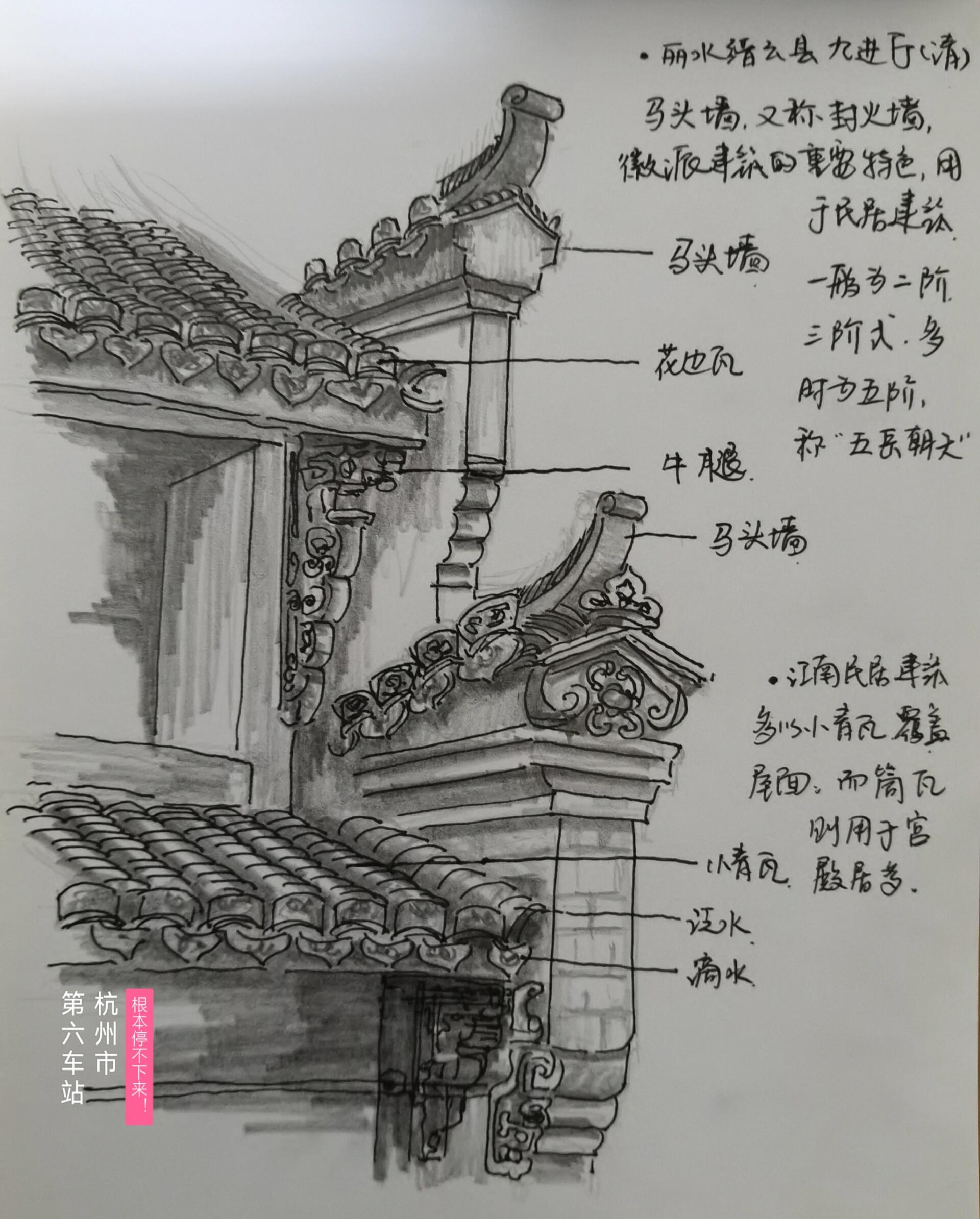 江南民居的特色:马头墙 风火墙,风火墙,作用主要是把木结构的房屋用一