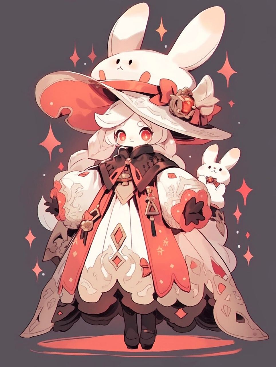 q版红色系兔子拟人小萝莉
