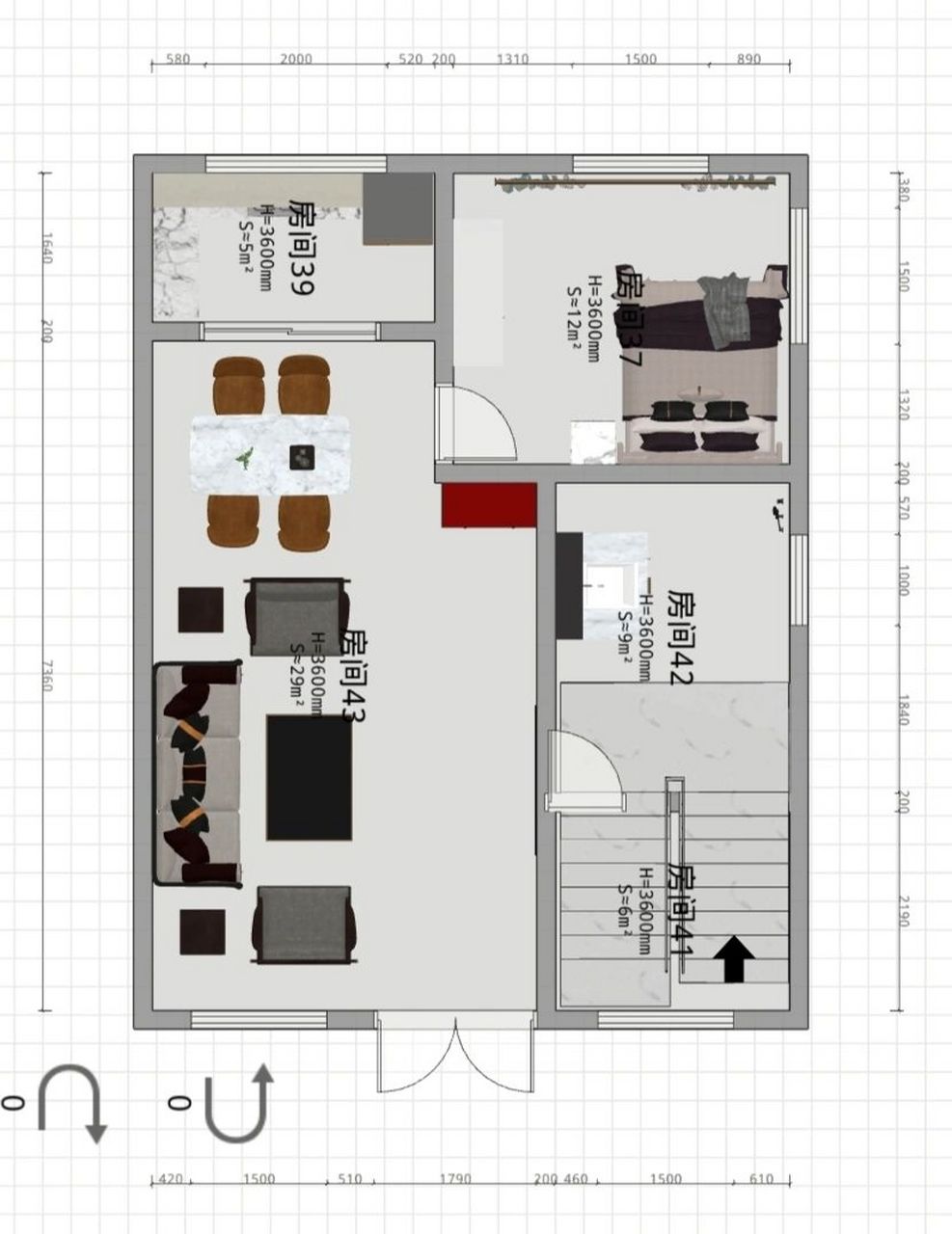 感觉方案一整体房间更通透 	 我们家面积不是特别大, 只有7米宽,10米