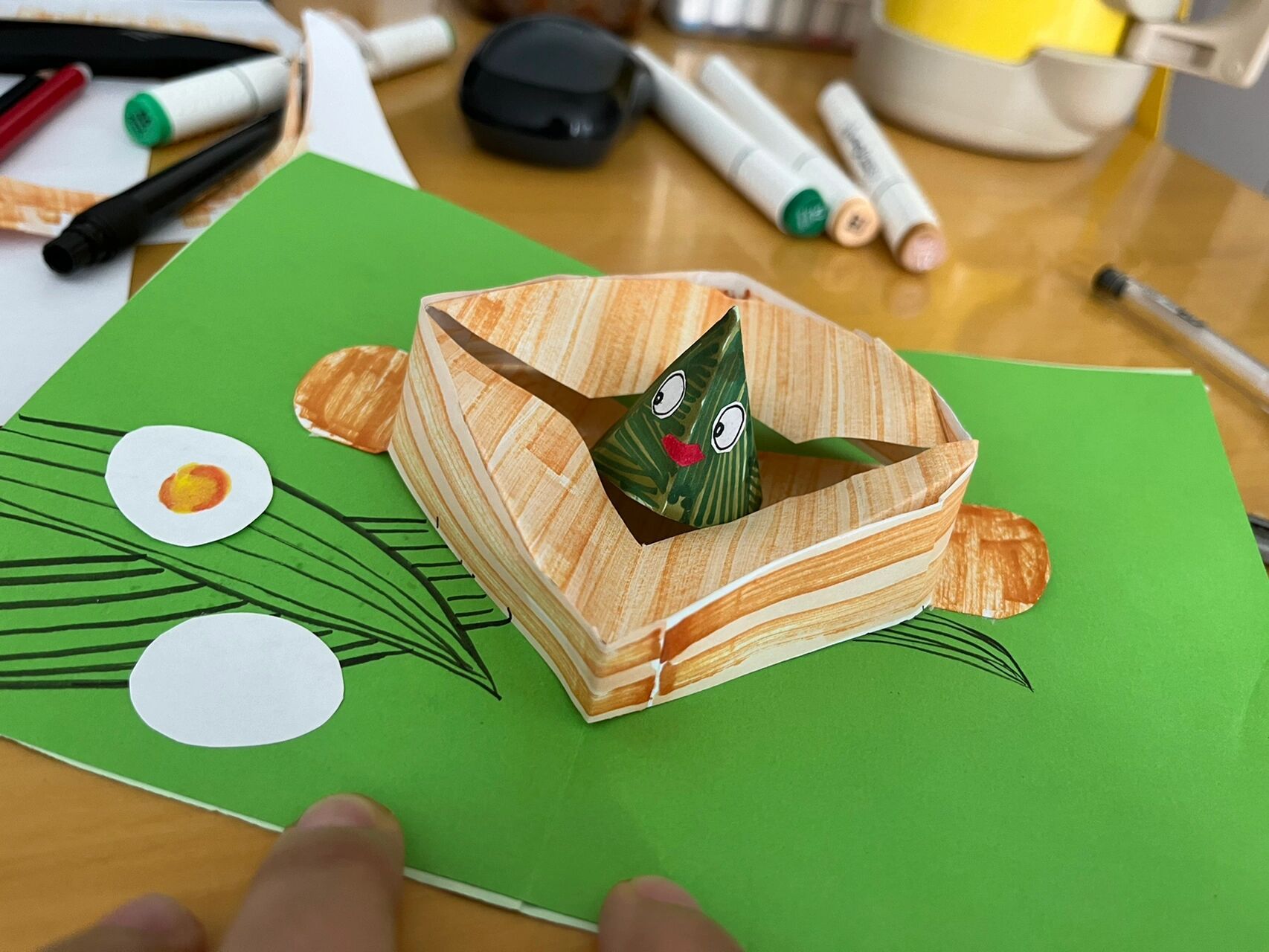 四十分钟做了一个端午贺卡,送给小朋友