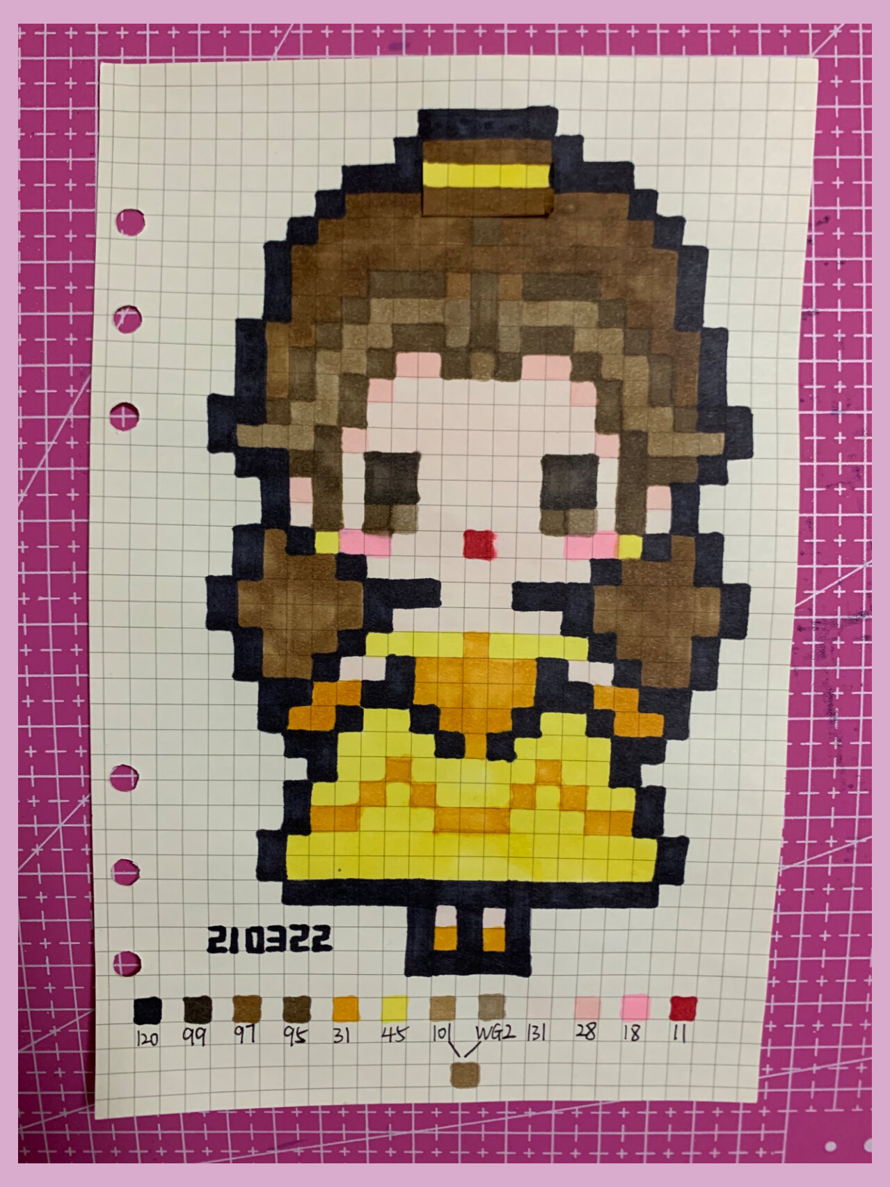 拼豆像素画方格本|迪士尼公主no.10