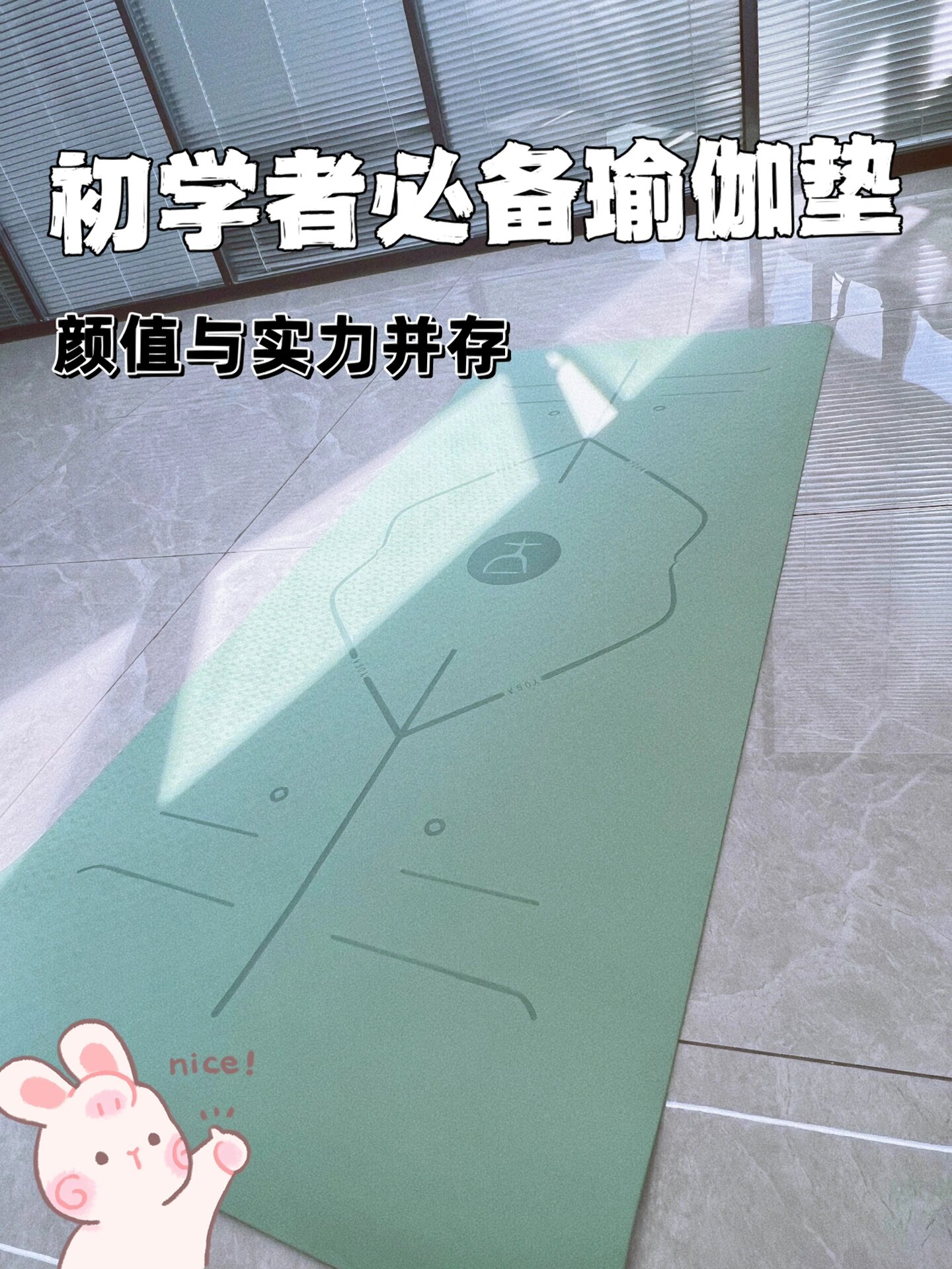 巨适合初学者的体位线瑜伽垫,抗菌又防滑!